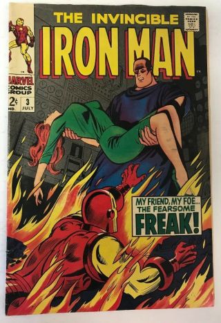 The Invincible Iron Man 3 Marvel Comics 1968 Vg/fn
