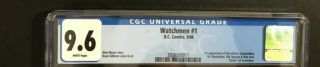 DC COMIC WATCHMEN 1 1986 CGC GRADED 9.  6 (WP) CRYSTAL CLEAR CASE.  JUST GOT BACK 2
