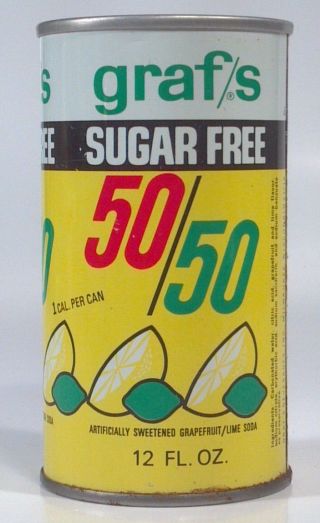 Vintage Graf/s Sugar 50/50 Steel Soda Pop 12oz Can Milwaukee Wi
