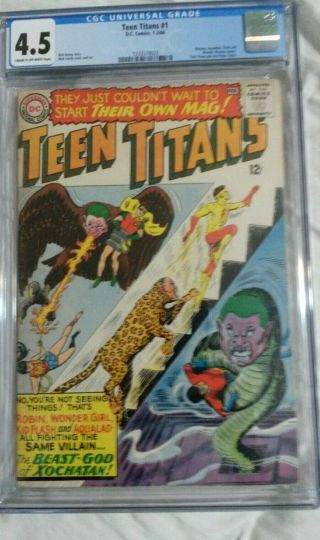 Teen Titans 1 Cgc 4.  5 (1st App In Own Title Key Dc Comic Book)
