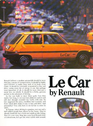 1978 Renault Lecar Le Car Sales Brochure