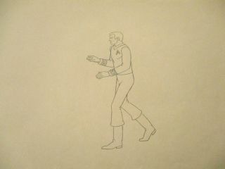 Star Trek Production Animation Cel Drawing Of Captain Kirk 1973 From The Jihad