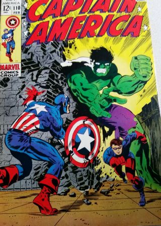 Captain America: Marvel Comics: February 1969: Hulk And Cap On Front Cover