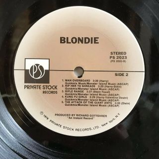 BLONDIE - S/T (1st) LP - PRIVATE STOCK - X Offender/Rip Her To Shreads 5
