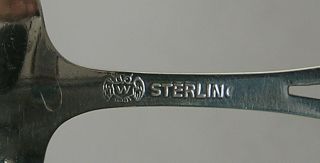 Awesome Antique Sterling Silver Weidlich Co.  Arts & Craft Style Baby Fork Spoon 4