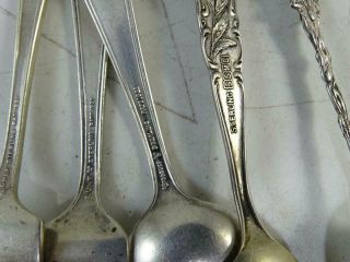 Vintage Sterling Silver Souvenir Spoon Set Denver Mt Shasta CA Baby Fork Antique 5