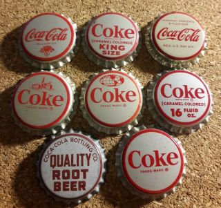8 Coca Cola Soda Bottle Caps Cork