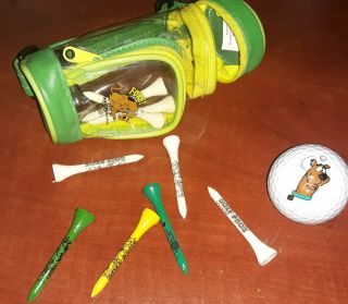 2001 Hanna Barbera Scooby Doo Miniature 5.  25 " Golf Bag Golf Ball & Relp Tees