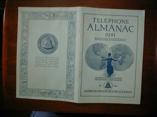 1941 Telephone Almanac - Bell System - American Telephone & Telegraph Co At&t