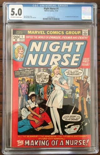 Night Nurse 1 Cgc 5.  0 O/w - W Pgs; 1st App Linda Carter Marvel 1972