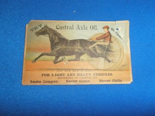 Vintage Castral Axle Oil Advertising Card