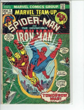 Marvel Team - Up 9 F,  Spider - Man,  Iron Man,  Marvel Comics 1973