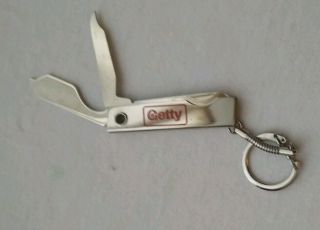 Getty OIl Keychain Key Chain File Bottle Opener 5