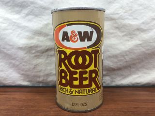 Vintage 1960’s A&w Root Beer Pull Tab Top Old Advertising Tin Soda Can