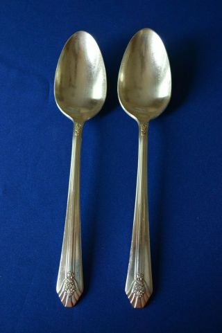 Wm Rogers Eagle Is Imperial 1939 Set Of 2 Serving Spoons