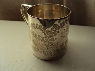 Antique Victorian Baby Christening Cup Silver Plated 1893 Benetfink & Co