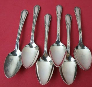 6 Wm A Rogers A1 Plus Oneida Ltd 1936 Meadowbrook Demitasse Spoons Spoon 4.  5 "