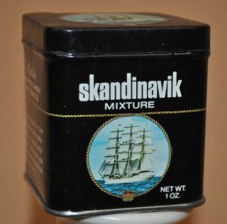 Metal Tin Can Container Gift Box / Lid Skandinavik Mixture Denmark Pipe Tobacco