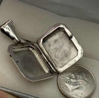 Vintage Sterling Silver 925 Pendant Snuff/ Pill Box 6