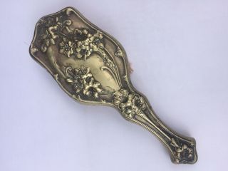Lovely Antique Art Nouveau Ornate Silver Plate Brush Vanity
