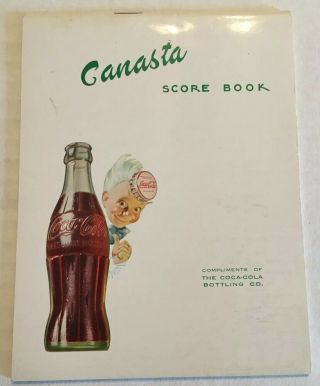 Vintage Coca Cola Canasta Score Book Coke Sprite Boy 40s - 50s
