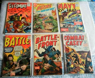 6 Silver Age War Comics Battle Front,  Navy Combat,  G I Combat,  Combat Casey,  Army