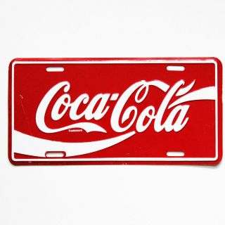 Coke Coca Cola Vintage License Plate Metal Made In Usa 90 