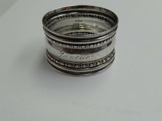 Antique Sterling Silver Napkin Ring,  Hallmarked,  10.  6 Grams,  Round