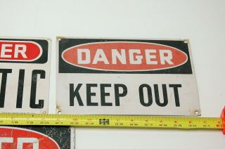 Vintage 1950 ' s Warning Danger Caution Metal Signs FOR CHARITY 4