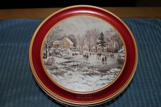 Vintage Sunshine Biscuits Currier & Ives Early Winter Scene Collectible Tin