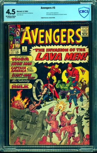 Avengers 5 Cbcs Vg,  4.  5 Off White To White Marvel Comics Thor Captain America