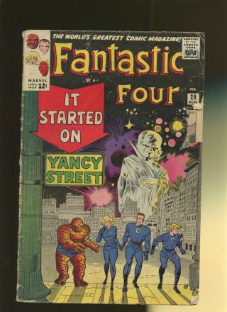 Fantastic Four 29 Gd 2.  0 1 Book It Started On Yancy Street By Lee & Kirby