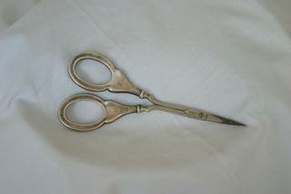 Sterling Silver & Steel Manicure Sewing Scissors Chester 1913