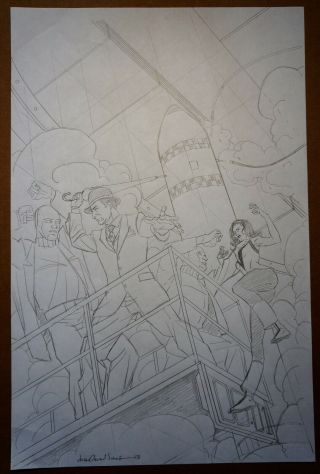 Drew Johnson - Preliminary Cover Art For Steed & Mrs.  Peele - Signed