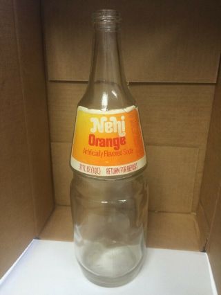 Vintage Nehi Orange Soda Bottle Paper Label 32oz By Royal Crown Cola 1970s