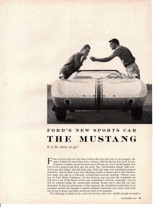 1962 Ford Mustang 4 - Page Car Preview Article / Ad