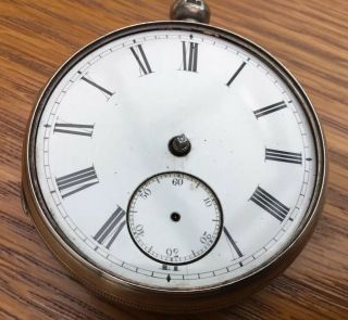 Vintage/antique?silver Pocket Watch,  No Glass,  As Spares And Repairs