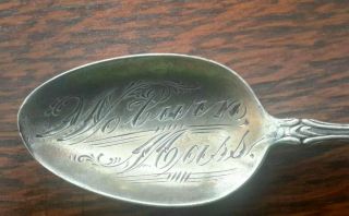 Antique Woburn Mass.  Sterling Silver Souvenir Spoon C1892 15.  56g