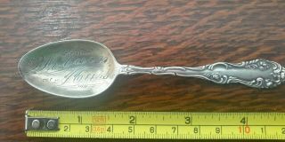 Antique WOBURN Mass.  Sterling Silver Souvenir Spoon c1892 15.  56g 3