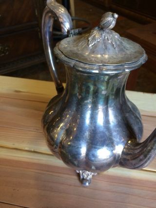 Vintage Antique Silver Plate Acorn Coffee/Tea Pot Weddings Parties Bridal 5