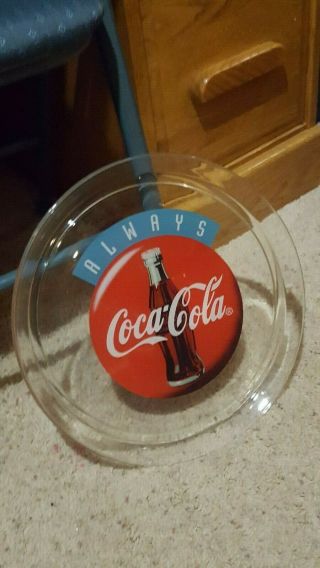 Coca - Cola Always Coca - Cola Glass Platter Dish Collectable Plate