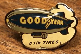 Vintage Goodyear Blimp 1 In Tires Logo Lapel Hat Pin Pinback Tire Advertising