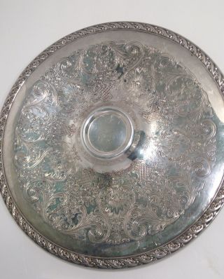 Wm Rogers & Son Silver Plate Spring Flower 12 " Serving Tray 2066 Collectible