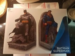 Dc Collectibles Batman Superman Bookends Statue Jim Lee
