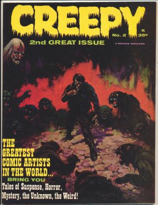 Creepy 2 (1964) Frank Frazetta Cover And 1 Page Story Fine/vf