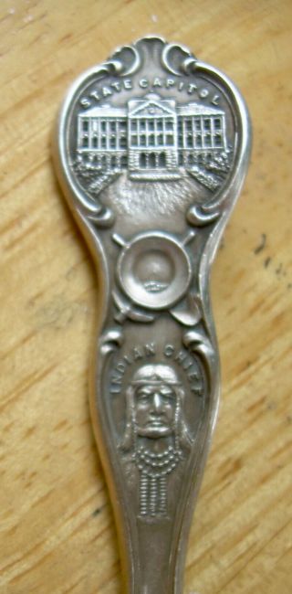 Vintage Fred Harvey San Xavier Mission Sterling Spoon w/Indian & Grand Canyon AZ 6
