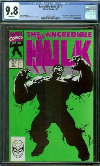 Incredible Hulk 377 Cgc 9.  8 1st Appearance Professor Smart Hulk Nm/mt