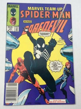 Marvel Team Up 141 Spider - Man And Daredevil Comic Book 1984 Black Costume