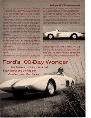 1962 Ford Mustang 4 - Page Car Article / Ad