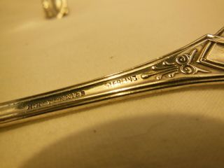 ANTIQUE VTG H.  HOTCHKISS STERLING SILVER SPOON & PATE KNIFE WITH PRONGS PAT.  1887 6